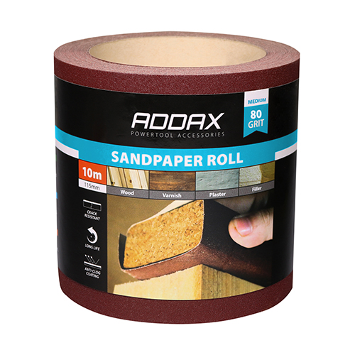 Sandpaper Roll 80 Grit Red - 115mm x 10m - Image 2