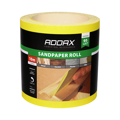 Sandpaper Roll 60 Grit Yellow - 115mm x 10m - Image 2
