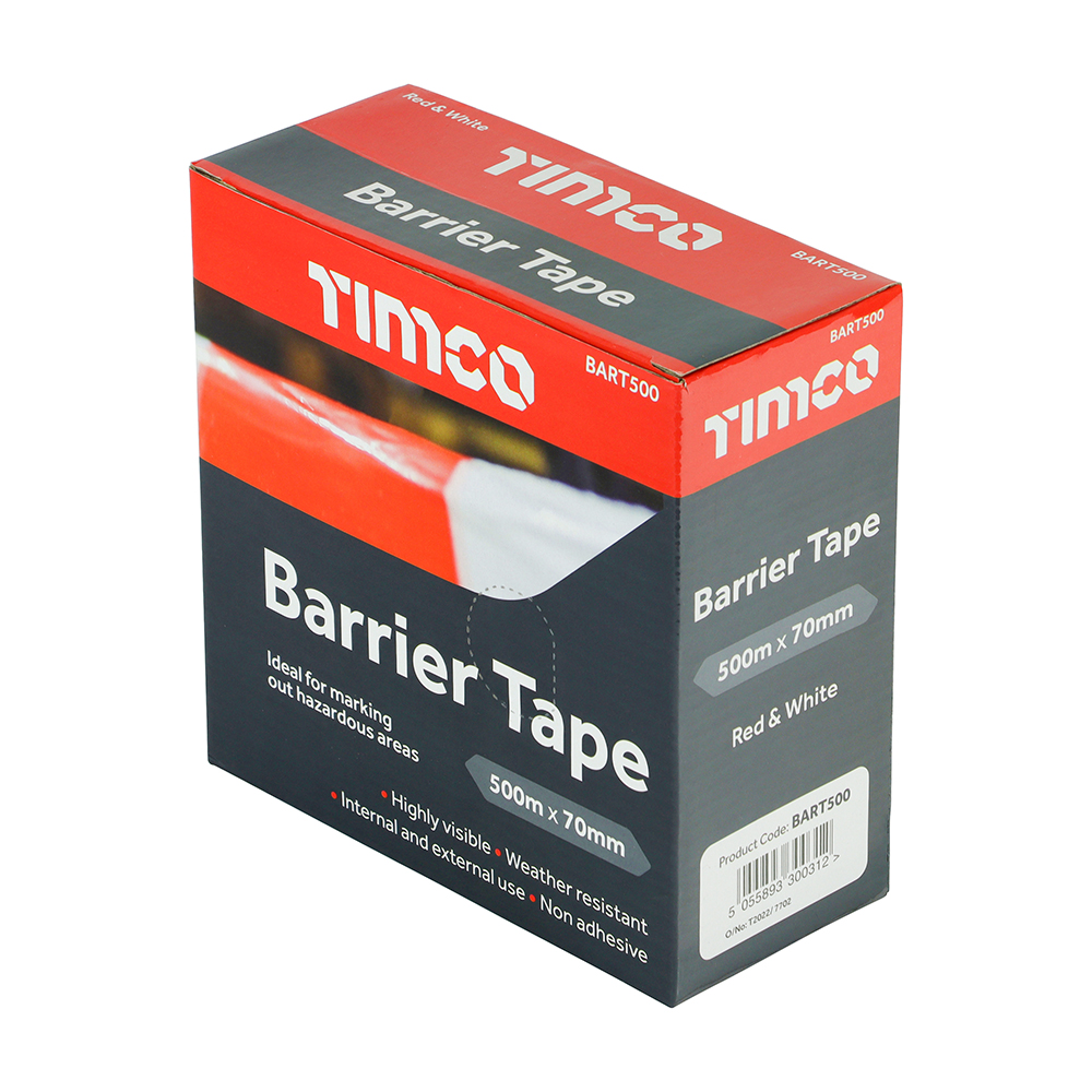 Barrier Tape Red & White - 100m x 70mm - Image 2