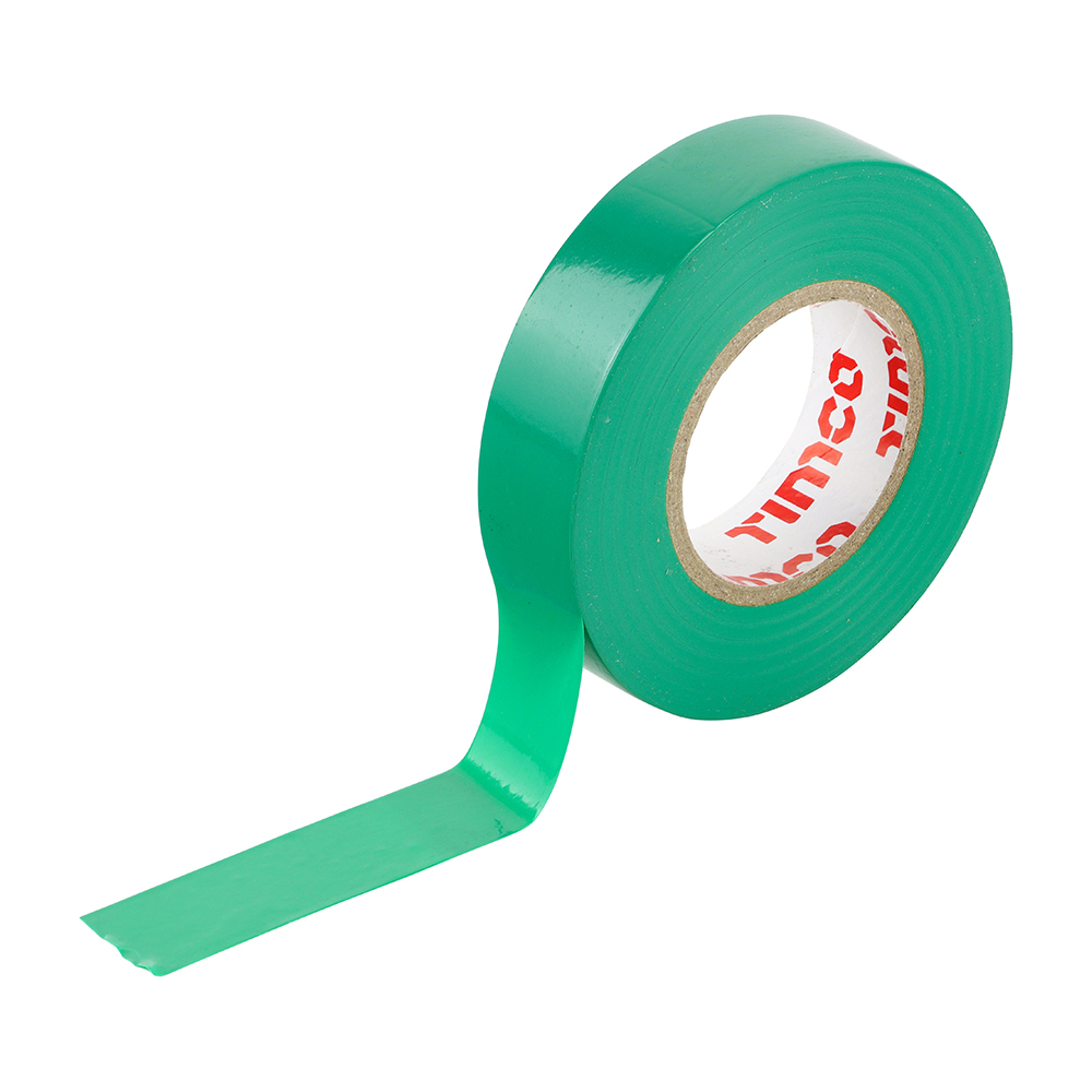 PVC Insulation Tape Green - 25M x 18mm - 10 Pack